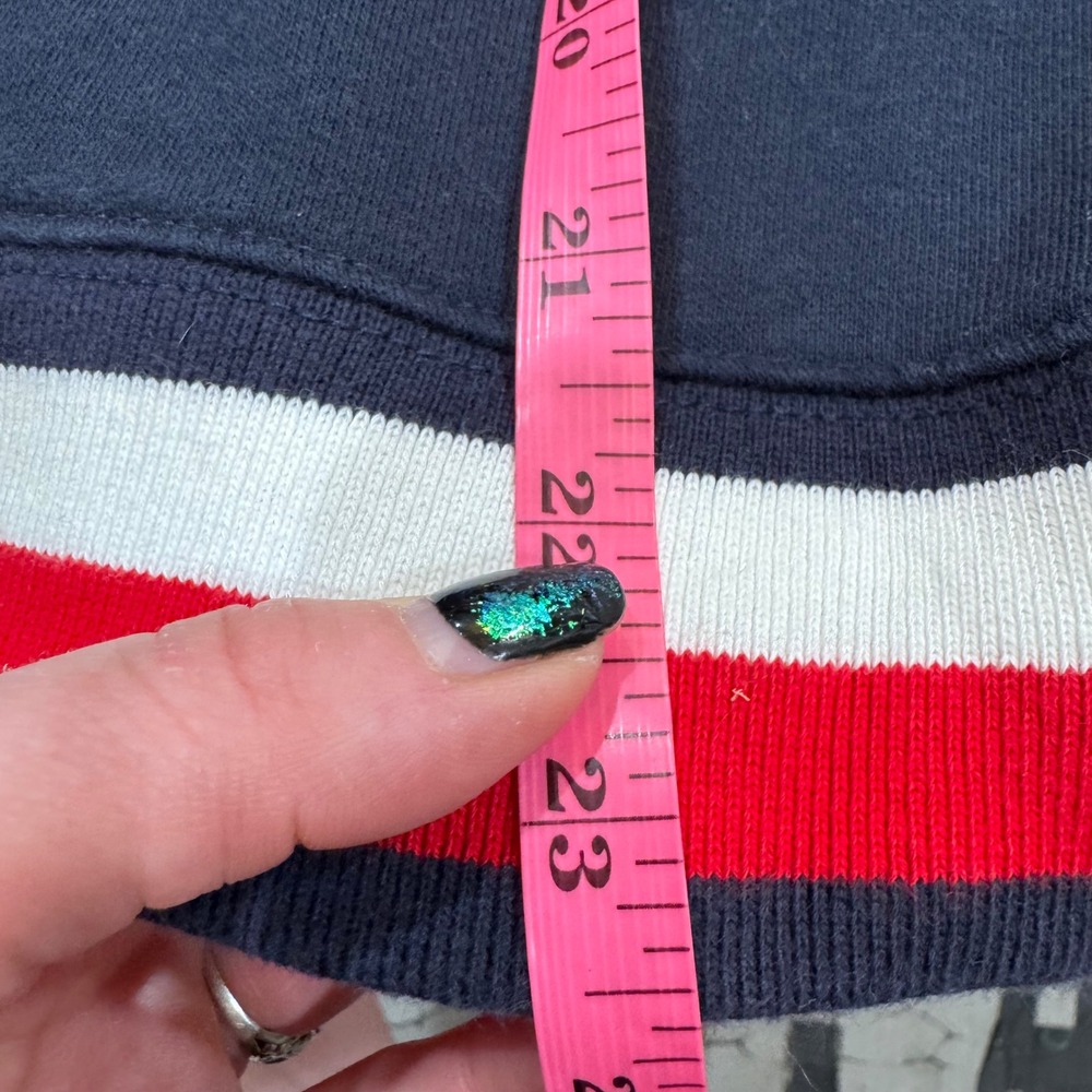 Tommy Hilfiger Womens Navy Blue Lace Up Sweatshirt Striped Hem TJIKGK059C L - Picture 10 of 11